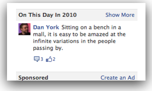 Facebook oneyearago