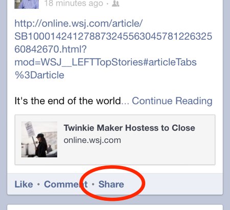 Facebook share