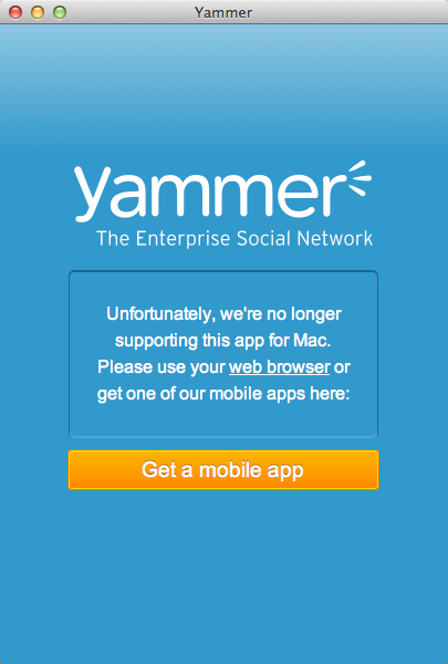 Yammer desktop dead
