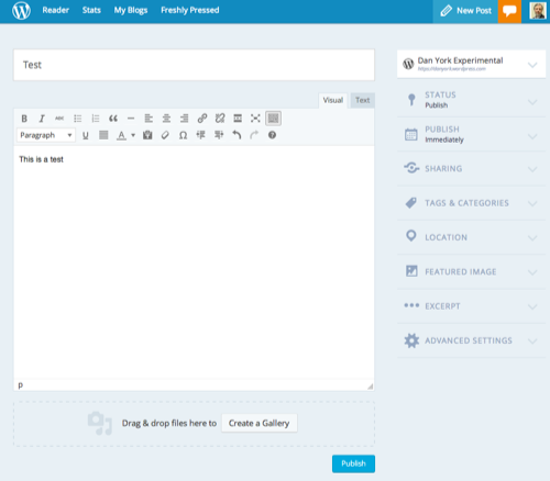 WordPress com new post 500