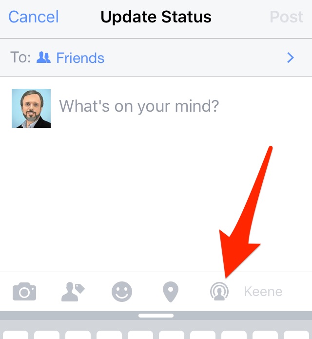 Facebook live video start