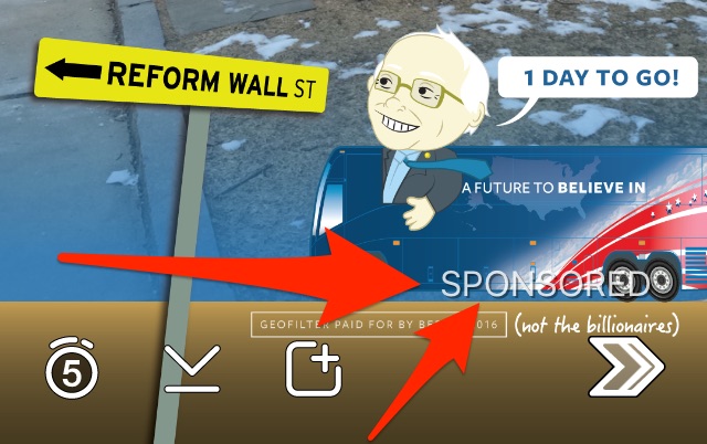 Bernie snapchat sponsored