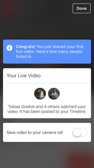 Facebook live video done