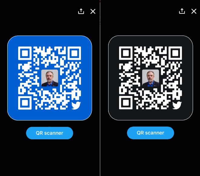 Twitter ios qr codes