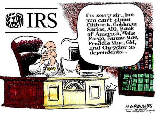 100419 Banks as Dependents Cartoon