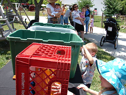 KC Kids enjoying our recycling sorting game!