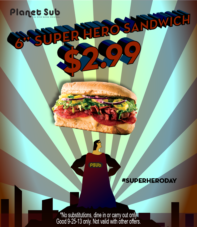 FREE 6-inch subs at Planet Sub