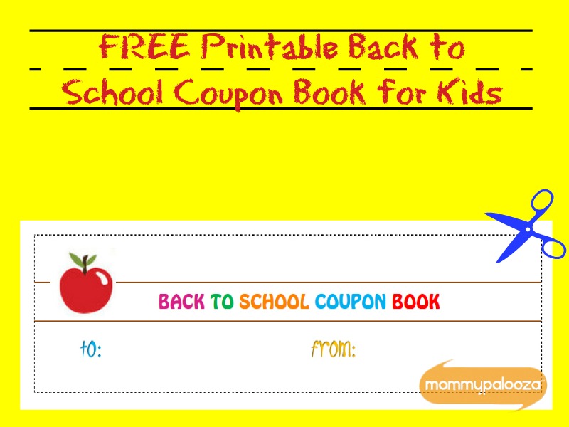 Free Printable Back to School Coupon Book for Kids