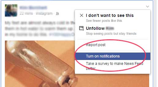 Receive Facebook comments on a post with turning on notifications