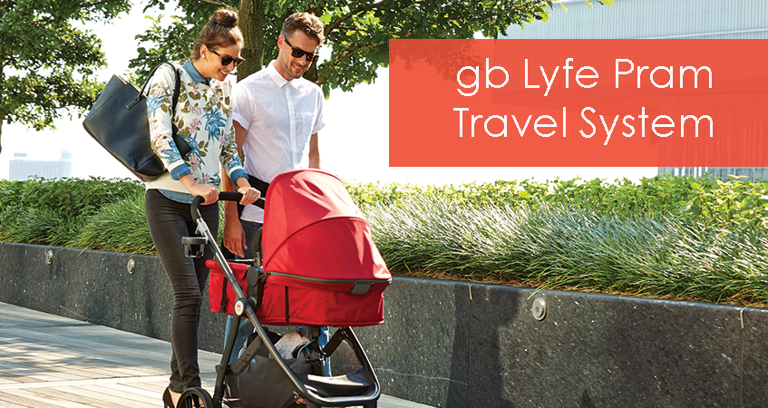 the GB Lyfe travel system stroller is a must have for your baby registry or a new baby gift! Love the stylish pram feature and how practical this is for everyday use!