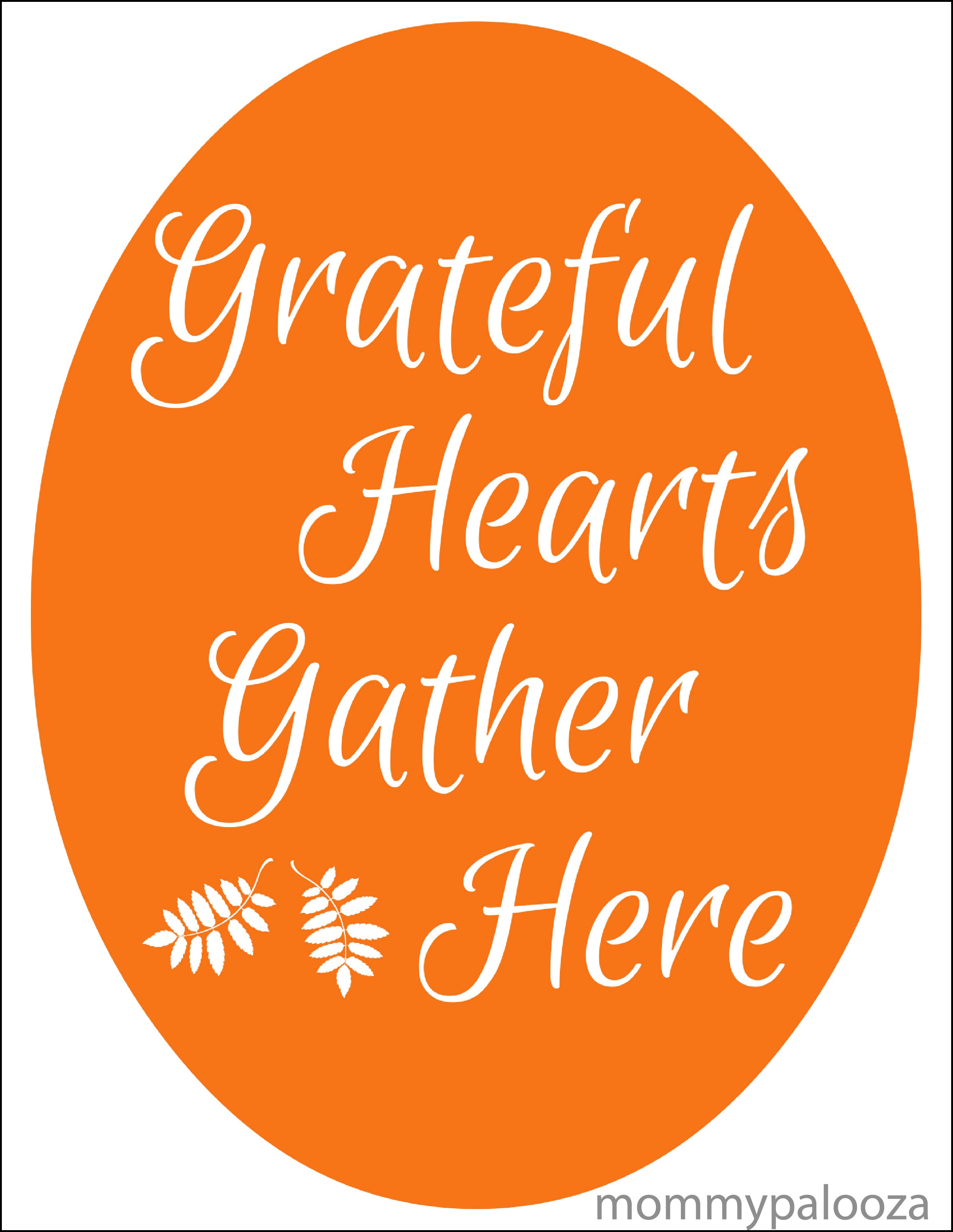 Grateful Hearts Thanksgiving Day Printable Quote | Mommypalooza.com