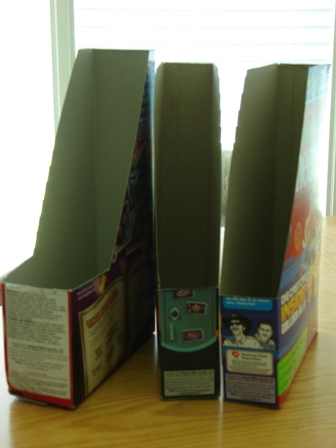 magazine holders made from cereal boxes