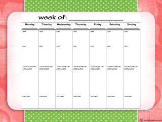Weekly Planner Printable without Lunch
