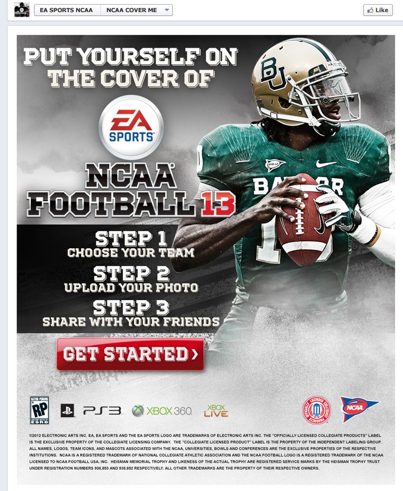 EA Sports NCAA 13 You're Covered custom cover program