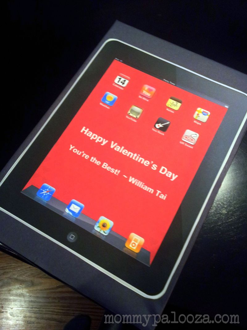 iPad themed Valentine's Day card box
