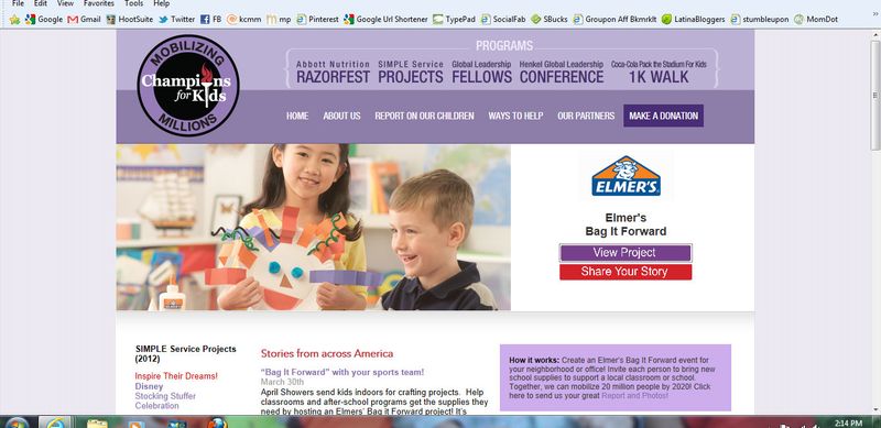 Elmer's #BagItForward Simple Service Project