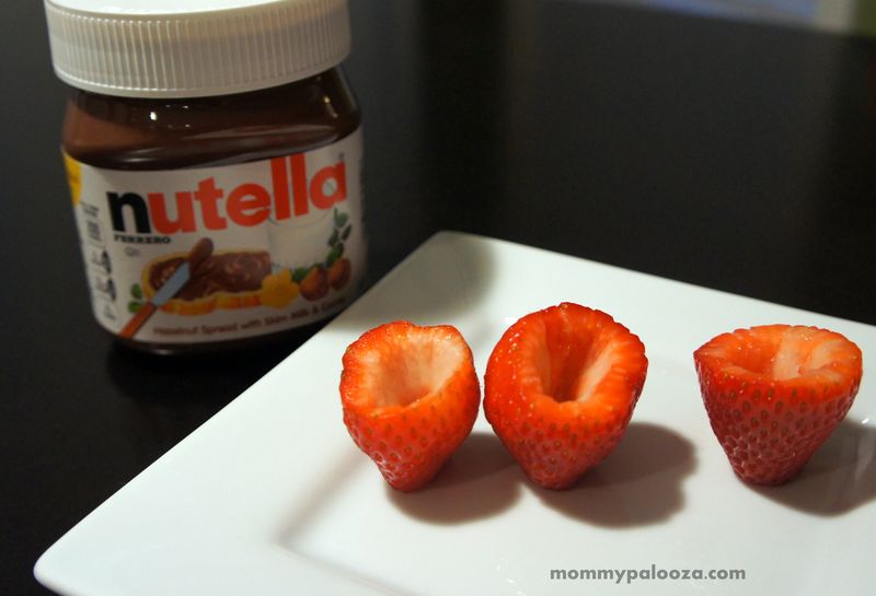 Nutella stuffed strawberries! Easy snacking!