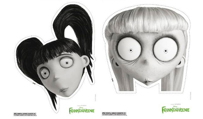 FRANKENWEENIE Halloween printable masks