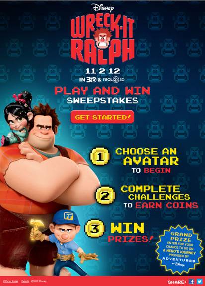 New Wreck-It Ralph Sweepstakes!