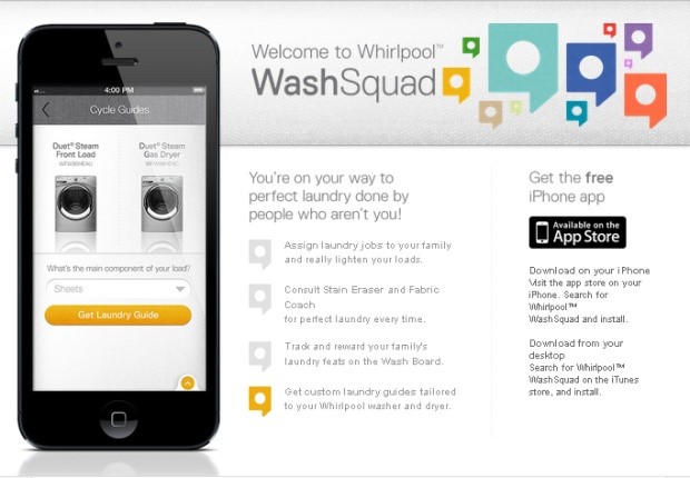 #WhirlpoolWashSquad mobile laundry chore app