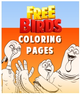 FREE BIRDS movie printable coloring pages and activity sheets