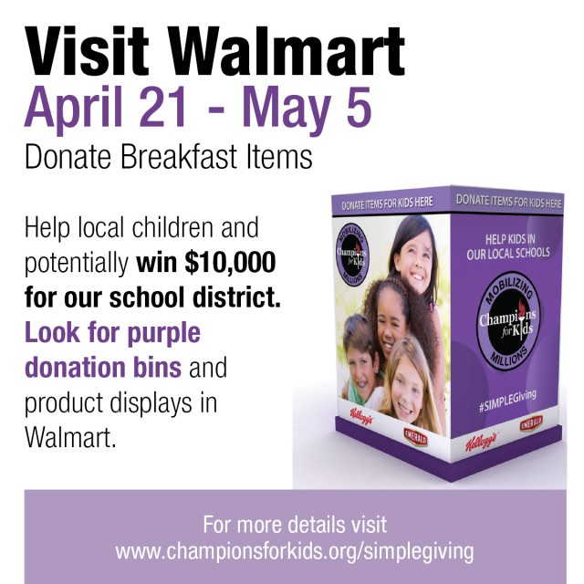 SIMPLE Giving donation bins at Walmart